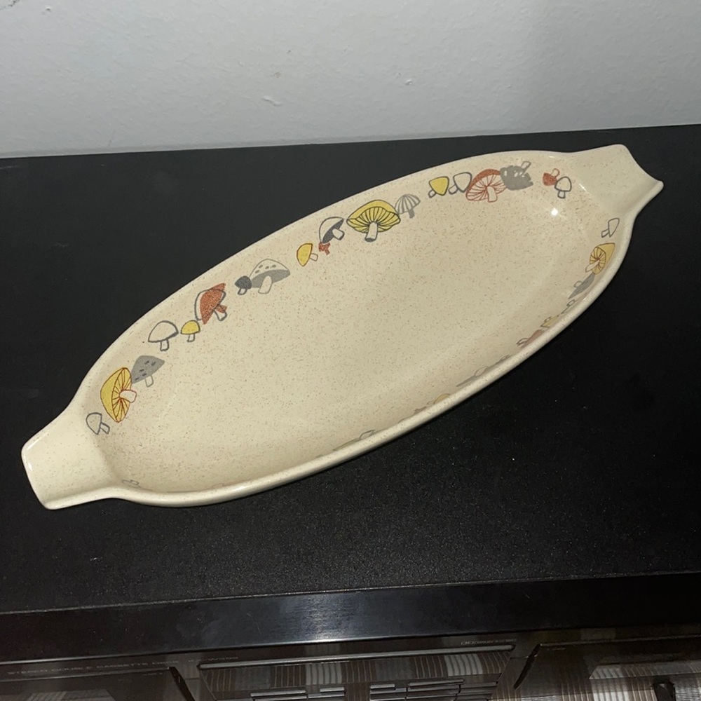 Vintage Franciscan Woodlore Mushroom Pattern 12 Inch Plate